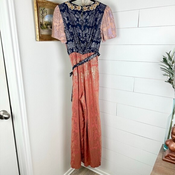 Anthropologie Akemi + Kin Sofia Metallic Jumpsuit Size US 4 - Picture 5 of 13